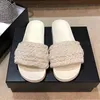 Pearl Fashion Sandles Sandals beroemde Designer Dames Slippers Platform Hakken Sandaalglaasjes Zwart Witte Pearls geweven zomerschoenen Originele kwaliteit