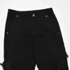 Calças de brim masculinas punk queimado jeans homens angustiados emenda preto solto calças jeans harajuku hip hop streetwear calças jeans para maleh24222