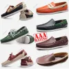 2024 Designerskor toppkvalitet designer män loafers skor slip-on äkta läder herr lyxklänning skor svart brun mockasin mjuk botten körsko