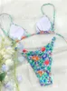 Kvinnors badkläder rinabe tryck baddräkt kvinnor triangel bikinis mikro thongs bandage badkläder baddräkter sexiga biquini brasilianska strandkläder t240222