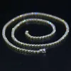 Bijoux éternels personnalisés pour hommes et femmes, collier en or véritable S Sier 10K 14K, diamant Moissanite, chaîne à maillons de Tennis de 18 pouces