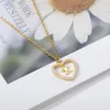 Pendentif Colliers Collier initial pour femmes A-Z Zircone Dainty Lettre personnalisée Chaîne de coeur Bijoux délicats Cadeau