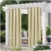 Curtain 1Pc Garden Patio Eyelet Ring Top Sun Blocking Waterproof Thermal Insated Blackout Privacy Outdoor Summer 240115 Drop Deliver Dhvol