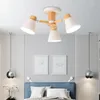 Chandeliers Nordic Solid Wood LED Lustre Ceiling Chandelier For/Living Room/Bedroom/Lel Restaurant Home Decoration Modern Lighting Lamps