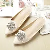 Slippers Big Size Shoes Woman 2024 Cover Toe Casual Glitter Slides Pantofle Low Luxury Summer Pointed Jelly Flat TPR Hoof He