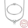 Strängar Big Sale 925 Sterling Silver Necklace Armband Party Jewelry Snake Bone Charm Halsband Armband Set Diy Jewelry Set for Women