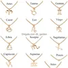 Hanger kettingen 12 constellatie kettingen hangers choker voor vrouwen goud sier legering gepersonaliseerde mode hanger keten ne dhgarden dh3y4