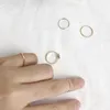 Anéis de cluster 5 pc/set design exclusivo simples cor de ouro onda irregular para mulheres moda jóias atacado geometria festa anel conjuntos presentes