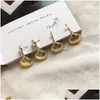 Dangle & Chandelier Fashion Bohemian Gold Starfish Conch Cowary Shell Large Circle Drop Earrings For Women High Quality Pearl Dangle Dh1Q9