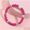 ビーズサーファーHeishi Clay Bead Bracelets Fashion Women Rainbow Stackable Beaded Stretched Friendshing Hand Charms Boho Bohemia S Dhvhl