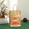 ギフトラップ12pcs大きなクリスマスバッグクリスマススナック服のためのクラフトペーパーバッグ