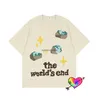 T-shirt da uomo 2023 Broken Planet T-shirt Uomo Donna The Wold Is End Tee Foam Print Top Vintage Manica cortaH24222