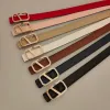 Womens Designer Belt Luxury Diamonds Insert Guld Buckle Midjeband Fashion Smooth Red Läderbälten Lämpliga för gåva som ger fest utomhus 6 färger -7