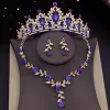 Colliers Couronne de cristal Ensembles de bijoux de mariée pour femmes Diadèmes Fleur Collier ras du cou Ensemble Robe de mariée Ensemble de bijoux de mariée Accessoires