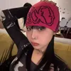 Bérets Femmes Bonnet Chapeau Mode Coréenne Tricot Lettre Hiver Jacquard Hip Hop Harajuku Graphique Y2k Streetwear Unisexe Pull Accessoires