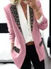 Spring Womens Long Sleeve Leopard-print Small Suit Coat Womens Banquet Dress Woman Jacket Oversized Blazer Women 240220