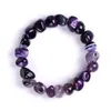 Beaded Natural Agate Stone Bracelets Bangles Fashion Men Beaded Strands Irregar Shape Gravel Women Colorf Beads Elastic Bracelet Jewe Dhl3P