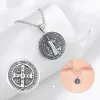 Pendants Eudora 925 Sterling Silver Saint Benedict Necklace Vintage Cross Amulet Religious Pendant Men Women Exquisite Jewelry Gift