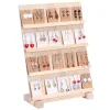 Stud 2/3/4/5 Layer Wooden Ear Stud Holder Earring Stand Display Rack Jewelry Stand Display Holder Rack Tower