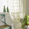 Cortina círculo bordado desenhos animados cortinas para sala de estar quarto tule puro decoração moderna para casa
