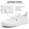 FRACORA Womens PU Leather Tennis Low Cut Lace Up Casual Comfortable and Fashionable Sports Shoes