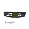 Braccialetti con ciondoli Bracciale regolabile in pelle da uomo Polsini vintage Punk 12 costellazione con perline Bracciale nero maschile Amicizia per Drop D Dhajj