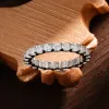 Anneaux Knobspin D VVS1 Tous les anneaux Moisanite pour les femmes Engagement Mésidiage Eternity Band avec GRA S925 Silver plaqué 18k Ring