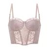 Kvinnotankar Kvinnor S Lace Bralette Cami toppar Fishbone Bustier Corset Crop Spaghetti Strap Sheer underkläder Camisole