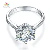 Rings Peacock Star Solid 925 Sterling Silver Wedding Anniversary Engagement Ring 3 Carat Created Diamante CFR8209