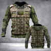Herrtröjor män hoodie 3d armé kamouflage tryck pullover vinter höst soldat uniform överdimensionerad huva tröja unisex sportkläder