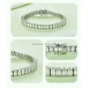 HOT SALE ICE OUT 925 Silverguldpläterad längd16 cm 18cm 20 cm armband 0,5CT Emerald Cut Moissanite Tennisarmband