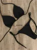 Women's Swimwear Bikini Solid Color Bikinis Sets Women Black White Halter Push Up Micro Swimsuit Brazilian Cut Out Bathing Suit ThongH24222