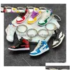 Designer 83 Styles Chaussures de basket-ball 3D Porte-clés Baskets stéréoscopiques Porte-clés pour femmes Sac Pendentif Mini Sport Chaussure Porte-clés S4Ax Dr Dhqt2