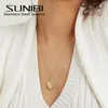 Pendentif Colliers SUNIBI Collier en acier inoxydable pour femmes hommes chaîne de couleur or croissant cadeau unisexe bijoux en gros
