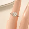 Anneaux CxsJeremy solide 14K 585 or blanc 2ct 8mm DEF couleur Moissanite bague de fiançailles pour les femmes bande de mariage anniversaire cadeau de mariée