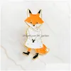 Broches, broches Mignon Chat Fox Original Broche Broche Pour Femmes Enfants Goutte D'huile Brassard Vêtements Collier Aiguille Belle Bijoux Goutte De Dhgarden Dhkh7