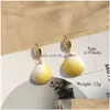 Dangle & Chandelier Fashion Colorf Natural Shell Dangle Earring For Women Boho Gold Plating Alloy Hoop Summer Beach Jewelry Dhgarden Dhvib