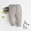 Printemps et automne enfants pantalons garçons coton pantalon pour bébé garçons mince blanc noir enfant en bas âge pantalons vêtements décontractés garçons pantalons 240220