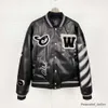 Varsitys Top Off Designer Jacket Off White Jacket 2024 Herenjassen Heren Designer Offend of Windbreaker Varsity Vintage Off White T-shirt Losse honkbal Hip Hop 2810