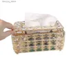 Tissue Boxes Napkins Napkin Dispenser Square Crystal Cube European-style Tissue Box Bedroom Office Hotel Cafe Coffee Bar Napkin Box Q240222