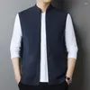 Men's Sweaters Top Grade Sheep Wool Thick Cardigan Sleeveless Sweater Vest Casual Pure Cashmere Warm Zipper