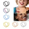 Brooches Stainless Steel Double Nose Hoop Rings Mixed Color Body Clips Hoop Set For Women Men Mouth Ear Piercing Jewelry Size 0.8mm