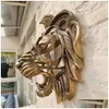 Decoratieve objecten beeldjes vinden grote leeuwenkop wandmontage kunst scpture hars ambachten club decoratie slaapkamer binnen dier hang Dhwcq