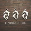 200 pezzi 14x22mm Mini Dolphin Charms Colore argento Lega metallica Gioielli alla moda Animali dell'oceano A1192298M