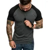 T-shirts pour hommes Hommes à manches courtes Splicing Shirt Raglan Slim T-shirt Hip Hop Streetwear Tee Tops d'été