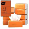 Boîtes à mouchoirs serviettes Zhihu Orange coussin d'air tissu 4 couches 90 feuilles 8 sacs Q240222