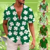 Mens T Shirts Fashion St Day 3D Digital Tryckt Single Breasted Short Sleeved Shirt Casual Dress Men