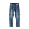 Jeans Designer Jeans para Mens Jeans Calças Luxo High Street Straight Jean Azul Lavado Buraco Zipper Biker Calças Pretas