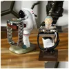 Objetos decorativos estatuetas relógio titular astronauta resina artesanato caixa de armazenamento caso moda exibição sala de estar decorações 230607 d dhhzt