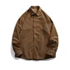 Men's T Shirts Casual Jacket Corduroy Shirt Long Sleeve Pocket Button Designer Men Printed Short Large